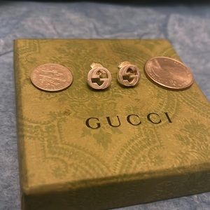 Sterling silver Gucci trademark double G earring...only worn a few times